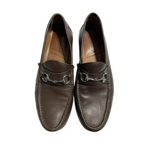 Peter Huber Ascot Brown Leather Bit Loafers Mens 8.5 M Handcrafted India